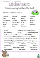 Vista previa - Hojas de trabajo - Cloze "Ostersonntag bei Familie Beck" Alemán - página 3