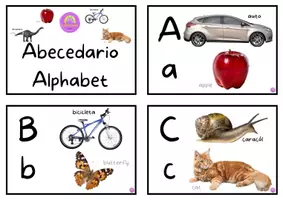 Vista previa - Decoración del aula - Bilingual Alphabet Spanish + English / Abecedario Bilingue Español + Inglés - página 2