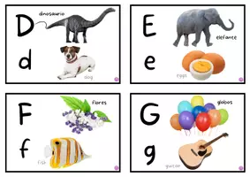 Vista previa - Decoración del aula - Bilingual Alphabet Spanish + English / Abecedario Bilingue Español + Inglés - página 3