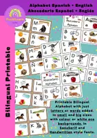 Vista previa - Decoración del aula - Bilingual Alphabet Spanish + English / Abecedario Bilingue Español + Inglés - Portada
