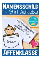 Vista previa - Manualidades / Dibujos para colorear - Namensschilder Affe / Affenklasse - Beschriftung für Hefter, Stationen oder Materialien Grundschule (Klassenmaskottchen) Deutsch / Alemán - Portada