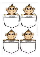 Vista previa - Manualidades / Dibujos para colorear - Namensschilder Affe / Affenklasse - Beschriftung für Hefter, Stationen oder Materialien Grundschule (Klassenmaskottchen) Deutsch / Alemán - página 2