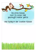 Vista previa - Hojas de trabajo - Abschlussgrüße zur Verabschiedung der 1. Klasse Affenklasse (Klassenmaskottchen) Alemán / Deutsch - página 3