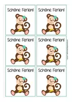 Vista previa - Manualidades / Dibujos para colorear - Kostenlos! Feriengrüße für deine Affenklasse (Klassenmaskottchen) Alemán / Deutsch FREEBIE - página 2