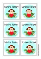 Vista previa - Manualidades / Dibujos para colorear - Kostenlos! Feriengrüße für deine Affenklasse (Klassenmaskottchen) Alemán / Deutsch FREEBIE - página 3
