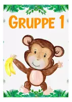 Vista previa - Manualidades / Dibujos para colorear - KOSTENLOS! Gruppenschilder für die Affenklasse in der Grundschule (Klassenmaskottchen) Deutsch / Alemán FREEBIE - página 1