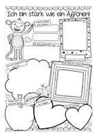 Vista previa - Hojas de trabajo - Meine Stärken - Affenklasse Selbstvertrauen stärken (Klassenmaskottchen) Deutsch / Alemán - página 2