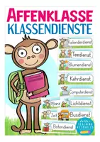 Vista previa - Unidades / Secuencias / Situaciones de Aprendizaje - Klassendienste - Schilder für die Affenklasse in der Grundschule (Klassenmaskottchen) Deutsch / Alemán - Portada