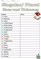 Vorschau - Arbeitsblätter - Singular Plural "Haus und Wohnung" DaZ - Seite 1
