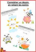 Aperçu - Feuilles d'exercices - Compléter un dessin en reliant les points - printemps' - Page de couverture