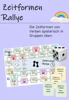 Vorschau - Spiele - Verbzeitformen-Rallye - Deckblatt