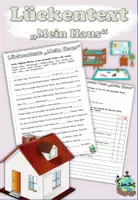 Aperçu - Feuilles d'exercices - Texte à trous avec tâches "Mein Haus" Allemand - Page de couverture