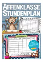 Vista previa - Manualidades / Dibujos para colorear - Stundenplan für die Affen / Affenklasse in der Grundschule (Klassenmaskottchen) Deutsch / Alemán - Portada