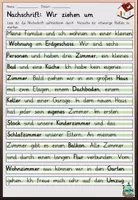 Vorschau - Arbeitsblätter - Nachschrift "Wir ziehen um" mit Knickdiktat und Lückentext DaZ / Deutsch - Deckblatt
