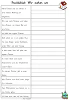 Aperçu - Feuilles d'exercices - dictée pratiquée "Wir ziehen um" Allemand - Page 2