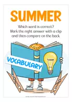 Aperçu - Jeux - SUMMER activities and things English clip cards game / jeu Anglais - Page 1