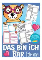 Vista previa - Hojas de trabajo - Das bin ich - Bärenklasse (Klassenmaskottchen) Deutsch / Alemán - Portada