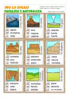 Aperçu - Jeux - paisajes y naturaleza ¡No lo digas! juego para explicar palabras Español / E.L.E. jeu Espagnol - Page 3