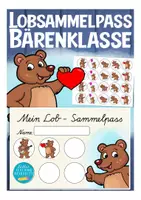 Vista previa - Manualidades / Dibujos para colorear - Bärenklasse - Lobkärtchen / Lobsammelpass Grundschule (Klassenmaskottchen) Deutsch / Alemán - Portada