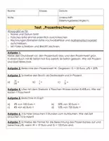 Vorschau - Test - Mathetest Prozentrechnung Dreisatz - Seite 1