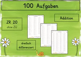Vorschau - Arbeitsblätter - 10-Minuten Rechnen - ZR 100 - Materialpaket - Deckblatt