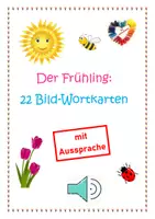 Vorschau - Fördermaterial/Inklusion - Materialpaket: DaZ/DaF: Deutsch VIDEO mit AUSSPRACHE Ostern Frühling Kleidung Tiere - Deckblatt