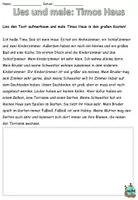 Aperçu - Feuilles d'exercices - Lis et dessine "Timos Haus" Thema Wohnen Allemand - Page 2