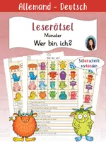Aperçu - Feuilles d'exercices - Wer bin ich? - Leserätsel - Monster (Allemand) - Page de couverture