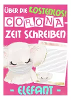 Vista previa - Manualidades / Dibujos para colorear - KOSTENLOS! Schreibvorlage Elefantenklasse Elefanten - mit Maske (Klassenmaskottchen) Deutsch / Alemán - Portada