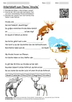Vorschau - Arbeitsblätter - Arbeitsblatt "Hirsche" + Onlineübung & MP3 + Mindmap + Infografik - Deckblatt