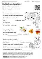 Vorschau - Arbeitsblätter - Arbeitsblatt "Honig" + Onlineübung & MP3 + Infografik - Deckblatt