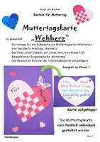 Vorschau - Arbeitsblätter - Basteln für Muttertag: Muttertagskarte "Webherz" - Deckblatt