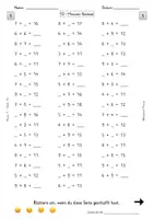 Vorschau - Arbeitsblätter - Addition - Platzhalter - ZR 20 mit ZÜ - dreifach differenziert - 10x100/50 Aufgaben - Seite 1