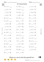 Vorschau - Arbeitsblätter - Addition - Platzhalter - ZR 20 mit ZÜ - dreifach differenziert - 10x100/50 Aufgaben - Seite 3