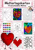 Vorschau - Stundenentwürfe - Muttertagskarten, Kunst Grundschule - Deckblatt