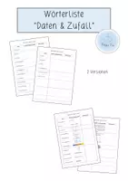 Vorschau - Arbeitsblätter - Wörterliste - Daten & Zufall (Klasse 6) - Deckblatt