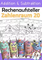 Vorschau - Arbeitsblätter - Zahlenraum 20 - Rechenaufsteller für die Addition und Subtraktion - Deckblatt