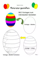 Vorschau - Mal- und Bastelvorlagen - Basteln für Ostern: Ostereier gestalten - Deckblatt