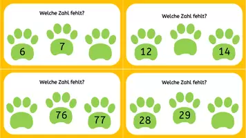 Vorschau - Fördermaterial/Inklusion - Welche Zahl fehlt? Zahlenraum 100 #edukisummer - Seite 1