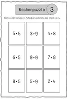 Vorschau - Arbeitsblätter - Rechenpuzzle - Einmaleins - Mathe Freiarbeit Lerntheke Grundschule - Seite 1