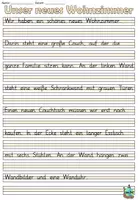 Aperçu - Feuilles d'exercices - Copie d'écriture "Unser neues Wohnzimmer" Allemand - Page de couverture