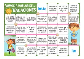 Vista previa - Unidades / Secuencias / Situaciones de Aprendizaje - VACACIONES - juego ESPAÑOL "¡Vamos a hablar!" (primaria y E.L.E.) - página 1