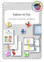 Vorschau - Arbeitsblätter - Kodieren mit Pixel (Arbeitsheft, Karteikarten und Material) Coding - Deckblatt