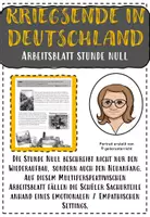 Vorschau - Arbeitsblätter - AB Stunde Null - Ende des Krieges, Ende des Leids? - Deckblatt