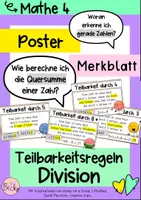 Vorschau - Poster - Teilbarkeitsregeln (Poster, Merkblatt, Legematerial) - Deckblatt