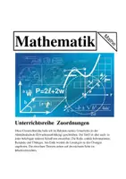 Vorschau - Unterrichtsreihen - Unterrichtsreihe Zuordnungen (Dreisatz) - Deckblatt