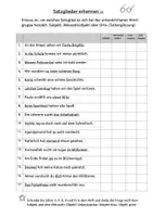 Vorschau - Arbeitsblätter - Satzglieder erkennen / unterscheiden Klasse 4 - Seite 1
