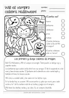 Aperçu - Feuilles d'exercices - leer y dibujar HALLOWEEN - hojas de trabajo Español / Espagnol - Page 1