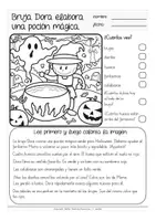 Aperçu - Feuilles d'exercices - leer y dibujar HALLOWEEN - hojas de trabajo Español / Espagnol - Page 2