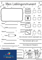 Vorschau - Arbeitsblätter - Mein Lieblingsinstrument | Musikunterricht - Deckblatt